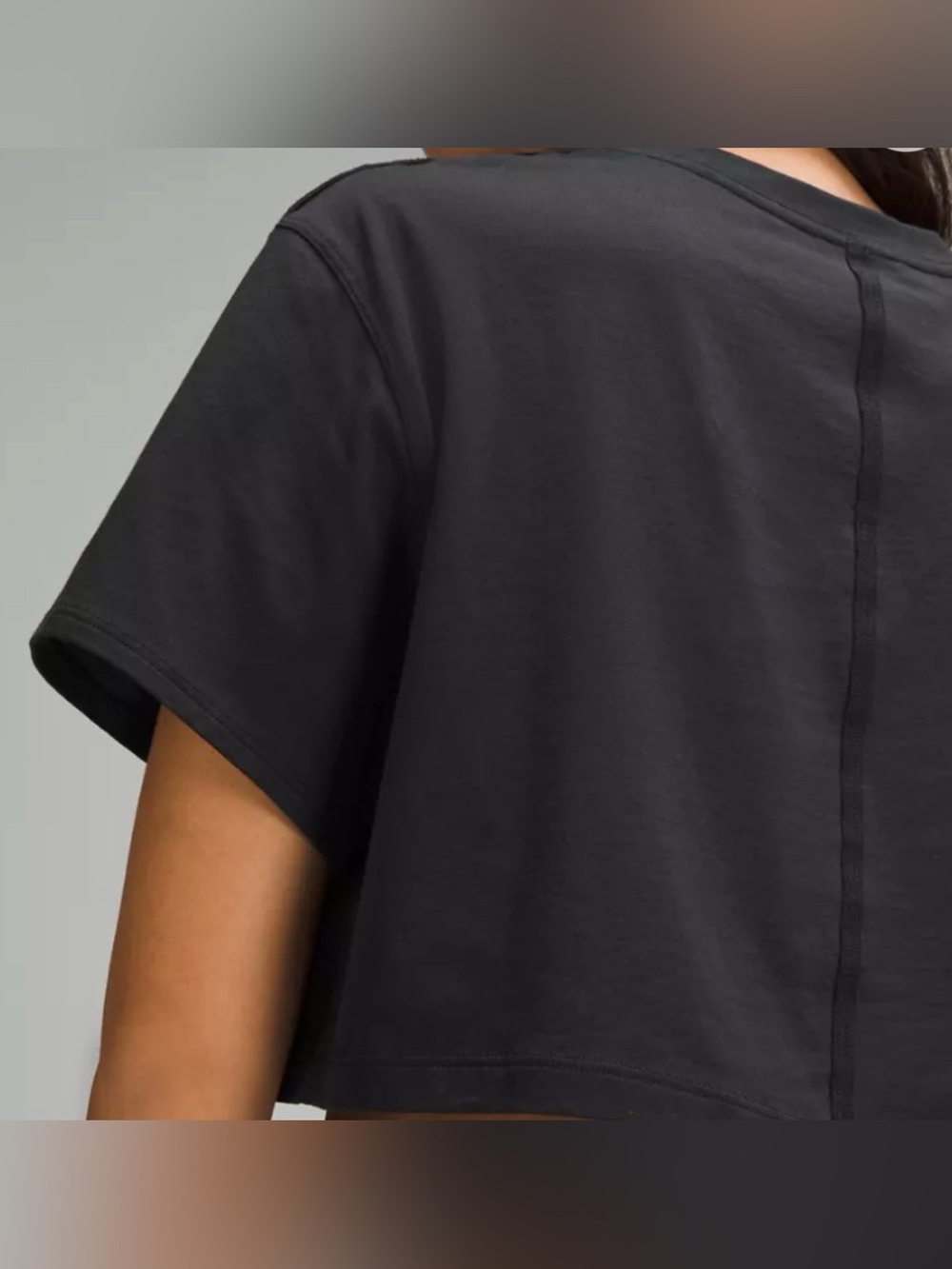 Lululemon Women 4 Black All Yours Cropped T-Shirt Athletic Activewear Athleisure - Picture 12 of 14